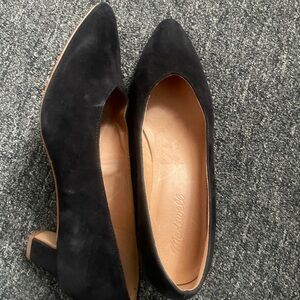 Madewell Black Suede Block Heels